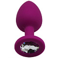 Пурпурная анальная пробка с фиолетовым кристаллом Eroticon P3408-06 (7,4 см)