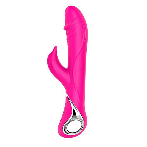 Розовый ротатор с клиторальным отростком Tonga NAGHI NO.21 RECHARGEABLE DUO VIBRATOR 530021