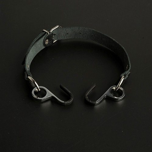 Чёрный кляп с крючками Sitabella «Вечная улыбка» 3001-1