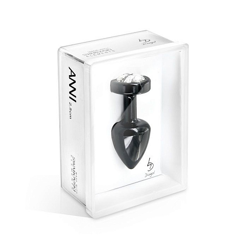 Чёрный анальный плаг с кристаллом в виде цветка DIOGOL Anni R Clover Black T1 8120010058 (6 см)