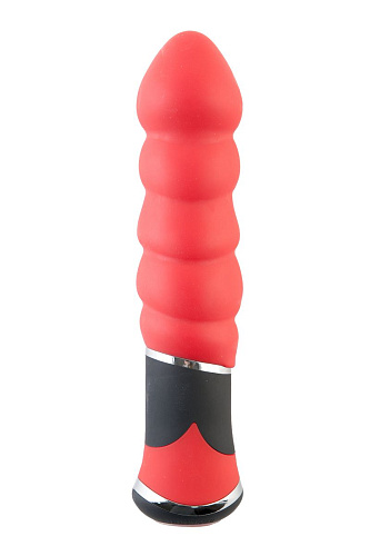Красный вибратор-ёлочка ToyFa 901334-9 (11,4 см)