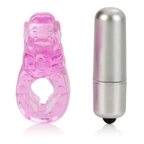 Розовое эрекционное колечко-слоник California Exotic Novelties Lover SE-1808-10-3