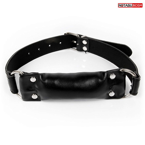 Чёрный кляп-трензель на кольцах и регулируемом ремешке Bior toys NTB-80343