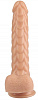 Телесный реалистичный фаллоимитатор с чешуйками на присоске Сумерки богов 1016-54 BX DD (24 см)