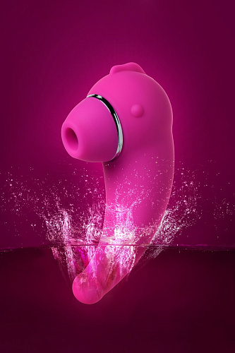 Розовый вакуум-волновой стимулятор клитора с вибрацией ToyFa Dino 119001