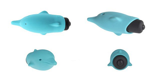 Голубой вибростимулятор-дельфин Adrien Lastic Lastic Pocket Dolphin 30585 (7,5 см)