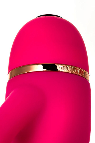 Розовый вибромассажёр с небольшим клиторальным отростком A-toys 761024 (15 см)