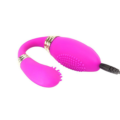 Водонепроницаемый вибратор для двоих лилового цвета Baile Squirm BI-014125