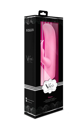 Розовый вибратор с клиторальным отростком Blush Novelties VILAIN BIANCA PASSION BL-48900 (18 см)