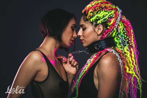 Чёрный ошейник с поводком Lola toys Fetish 1084-01lola