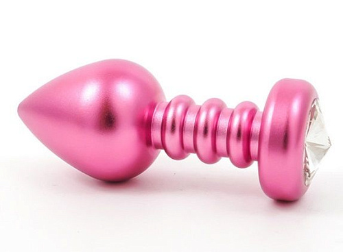 Розовая фигурная пробка с прозрачным кристаллом Vandersex 300PINK (9 см)