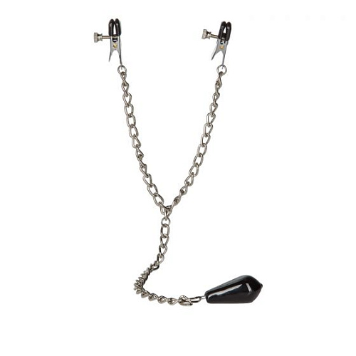 Зажимы на грудь с цепью и подвесом California Exotic Novelties Weighted Nipple Clamps SE-2593-00-2