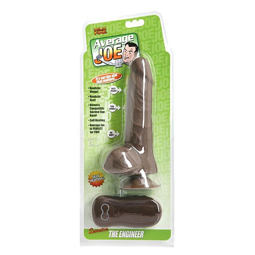 Темнокожий вибромассажёр Topco Sales Average Joe The Engineer (20 см)