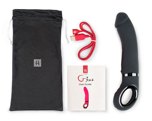 Реалистичный чёрный вибратор Fun Toys GJack FT10264 (22 см)