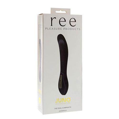 Чёрный перезаряжаемый вибратор Ree JUNO SILICONE RECHARGEABLE VIBE 350088 (20 см)