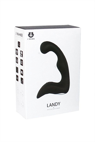 Стимулятор простаты с гибкой головкой чёрного цвета S-HANDE Landy SHD-010