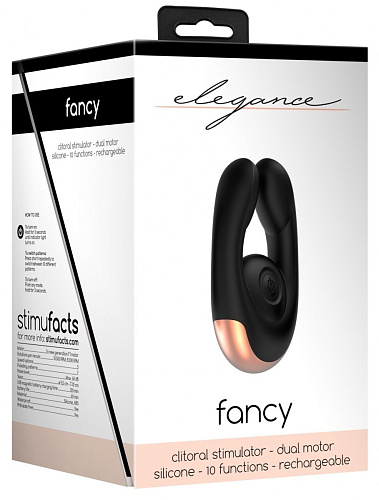 Чёрный клиторальный стимулятор Shots Media BV Fancy ELE006BLK (9,8 см)