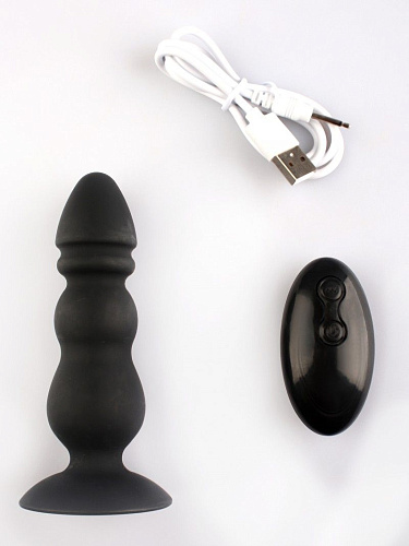 Чёрный конический анальный виброплаг Сумерки богов 3652-01 BX DD (11,3 см)