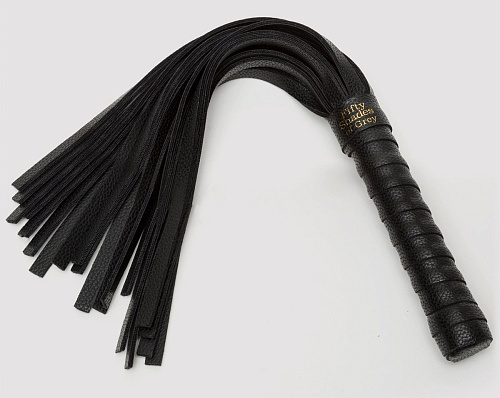 Чёрная кожаная плеть Fifty Shades of Grey Bound to You Faux Leather Small Flogger FS-80138 (29,2 см)