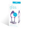 Классическая анальная пробка фиолетового цвета Glas Amethyst Rain Small GLAS-62 (8 см)