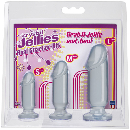 Набор прозрачных анальных фаллоимитаторов Doc Johnson Crystal Jellies Anal Starter Kit 0283-21-CD