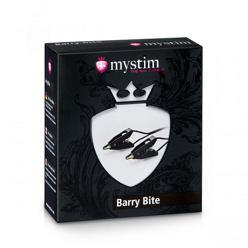 Чёрные электрические зажимы на соски MyStim Barry Bite 46610