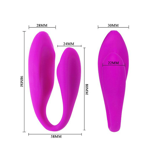 Вибратор для двоих с дистанционным управлением лилового цвета Baile Pretty Love Berny BI-014255