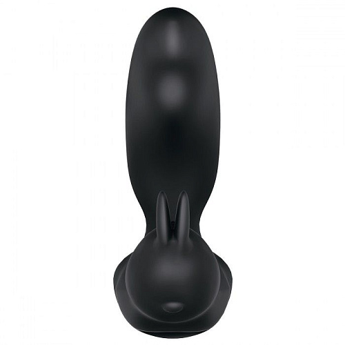 Чёрный массажёр простаты с вибрацией и пультом ДУ The Rabbit Company Prostate Rabbit TRC-013BLK