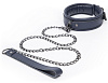 Тёмно-синий кожаный ошейник с поводком Fifty Shades of Grey DARKER LIMITED COLLECTION COLLAR CHAIN FS-65095
