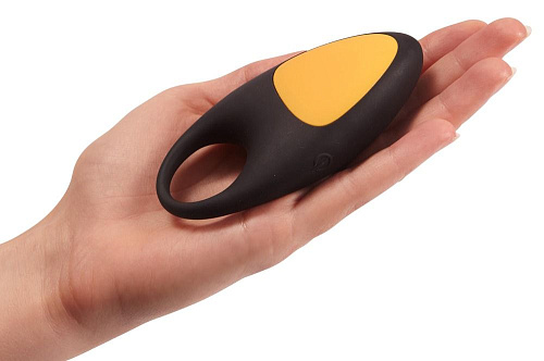 Эрекционное виброкольцо в чёрно-желтом цвете Pornhub Turbo Cock Ring 94597