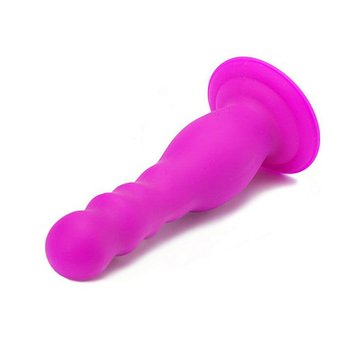 Перезаряжаемый лиловый вибратор с волнистым стволом Baile Stirring BI-014155 (12 см)