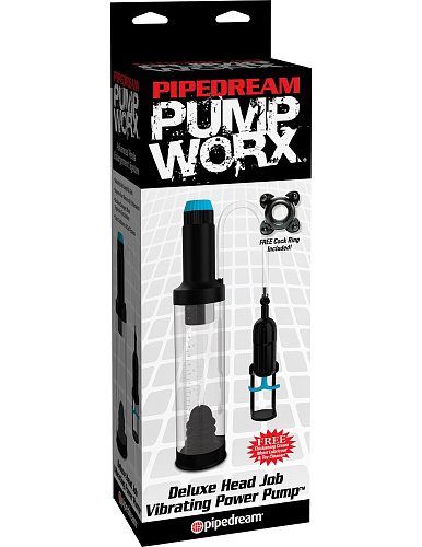 Прозрачная вакуумная помпа Pipedream WORX DELUXE HEAD JOB PUMP PD3291-23