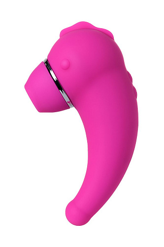 Розовый вакуум-волновой стимулятор клитора с вибрацией ToyFa Dino 119001