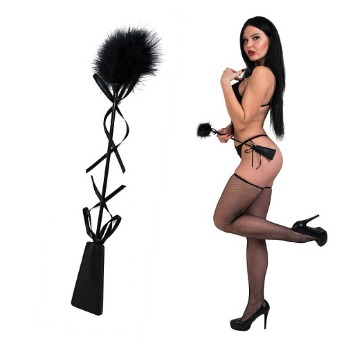 Чёрный стек с чёрной пуховкой Сумерки богов 911-06 PP DD (45 см)