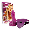 Гламурный страпон фиолетового цвета с блёстками Topco Sales Bree Olson Glitter Glam Strap-On Harness Dong 1003060 (16 см)