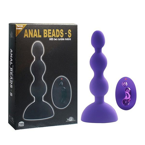 Фиолетовый анальный вибростимулятор с пультом ДУ Howells Anal Beads S 189023pur (14,5 см)