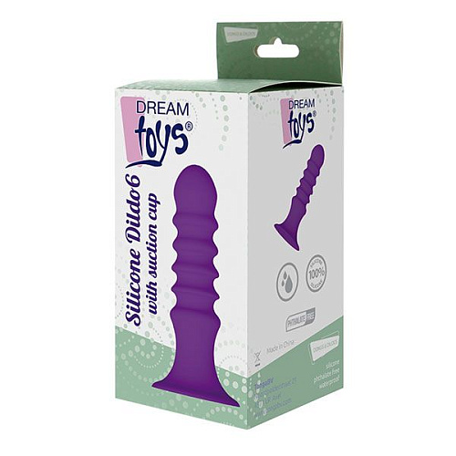 Фиолетовый ребристый анальный стимулятор Dream Toys RIBBED PLUG 21444 (13,5 см)