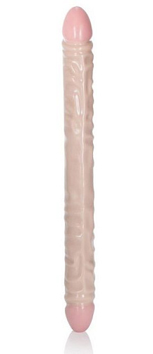 Двухголовый рельефный фаллоимитатор телесного цвета California Exotic Novelties Veined Double Dongs 18 SE-0196-01-2 (45 см)