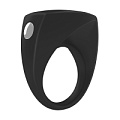 Чёрное эрекционное кольцо с вибрацией OVO B6 BLACK