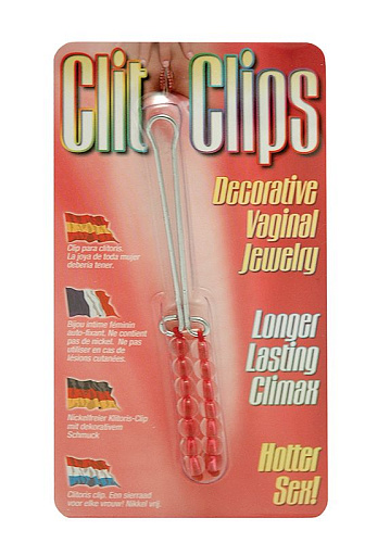 Зажим на клитор с красными бусинами Seven Creations CLIT CLIPS RED 7006RD-BCD