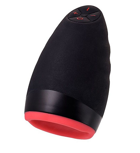 Перезаряжаемый мастурбатор чёрно-красного цвета Erotist Lava 543002