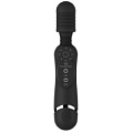 Чёрный универсальный массажёр Shots Media BV Silicone Massage Wand SHTO007BLK (20 см)
