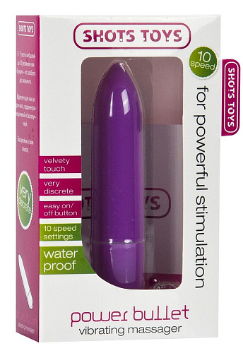 Удлинённая фиолетовая вибропуля Shots Media BV Power Bullet Purple SHT048PUR (8,3 см)