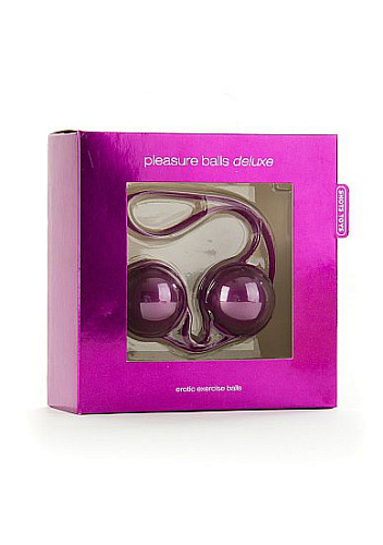 Фиолетовые вагинальные шарики в сцепке Shots Media BV Pleasure balls Deluxe SHT081DPUR
