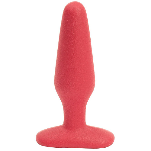 Шероховатая анальная пробка красного цвета Doc Johnson Butt Plugs No Skid Slim/Medium Red 0244-15-CD (13,9 см)