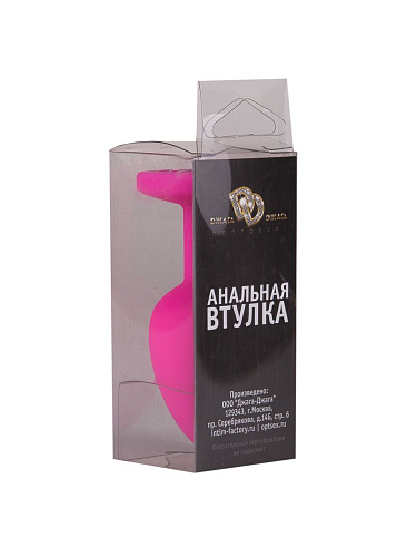 Розовая анальная втулка с малиновым кристаллом Сумерки богов 516-02 crimson-DD (7,3 см)