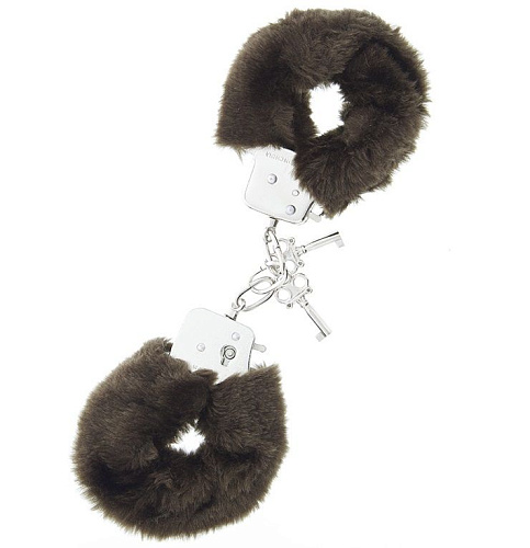 Металлические наручники с коричневой меховой опушкой Dream Toys 160030