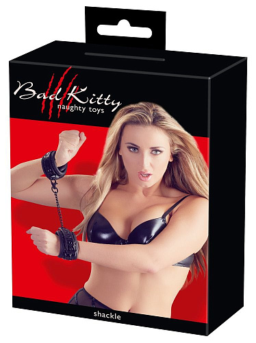 Чёрные наручи с геометрическим узором Orion Bad Kitty Handcuffs 2491966 1001