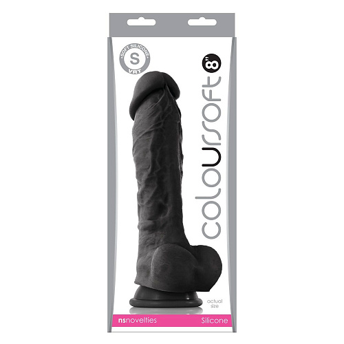 Чёрный фаллоимитатор на присоске NS Novelties ColourSoft 8 Soft Dildo NSN-0410-33 (23,5 см)