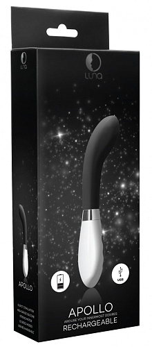 Чёрный вибратор для точки G Shots Media BV Apollo LUNA019BLK (21 см)